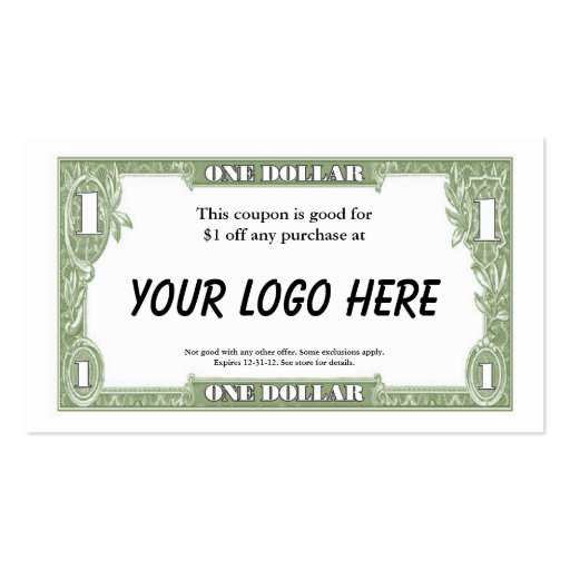 $1 Coupon Card Business Cards