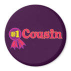 #1 Cousin Round Magnet