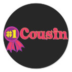 #1 Cousin Round Sticker