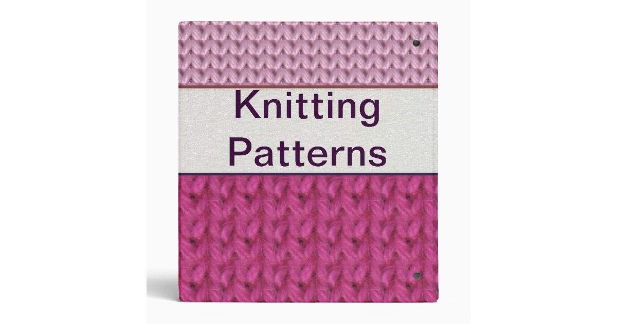 1" Customizable Knitting Pattern Binder Zazzle