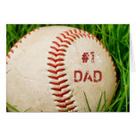 #1 Dad Baseball Greeting Card