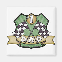 #1 Dad Father's Day Race Fan Fridge Magnets