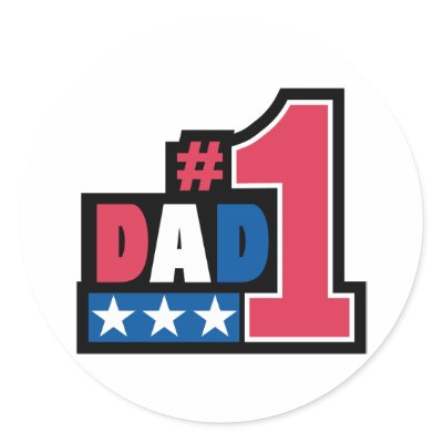 #1 Dad Gift Round Stickers