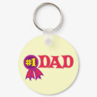 #1 Dad Round Keychain