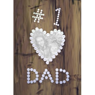 #1 Dad on Wood photo frame card
