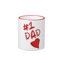#1 dad red handled coffee cup coffee mugs