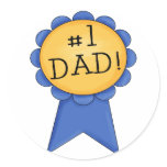 #1 Dad (ribbon) Round Sticker