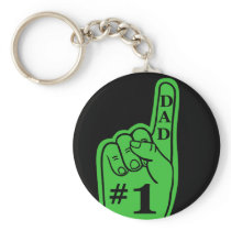 #1 Dad Sports Fan Hand in Green keychains