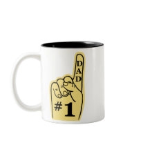 #1 Dad Sports Fan Hand mugs