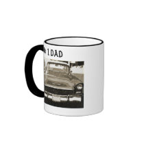 # 1 Dad, vintage 1955 Chevy in black and white Coffee Mug