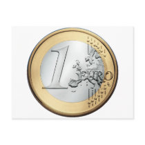 1 EURO Coin Post Card
