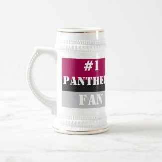 #1 Fan Cherry Black and Silver Stein mug