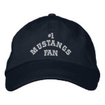 #1 Fan Navy and White Adjustable Embroidered Baseball Caps