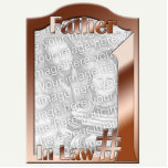 #1 Father In Law Copper Colored Photo Frame Acrylic Cut Out