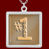 #1 Grad Graduation Pendant necklaces
