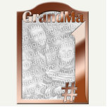 #1 GrandMa Copper Colored Photo Frame Sculpture Cut Out