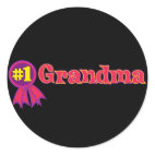#1 Grandma Round Sticker