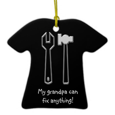 #1 Grandpa Best Grandpa Black & White Christmas Christmas Ornaments by decembermorning