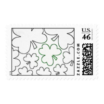 1 Green St. Patrick's Day Shamrock Postage