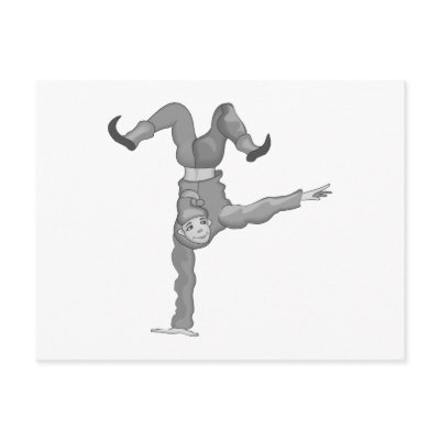 1 handed handstand clown postcard by Clown_Town