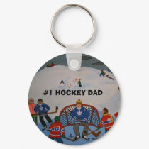 #1 HOCKEY DAD key chain keychains