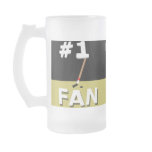 #1 Hockey Fan Black and Pale Gold Mug