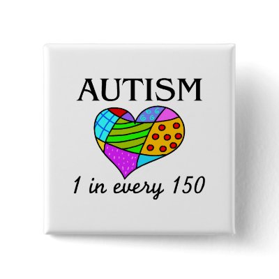 1 In 150 (Patch Heart) Pinback Buttons by AutismZazzle