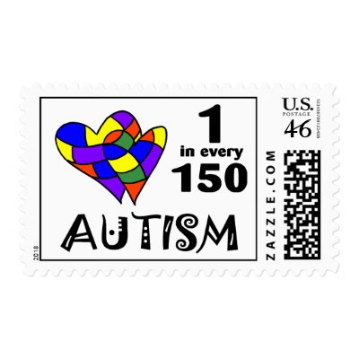 autism spectrum quotient. 1 In 150 Stamp by AutismZazzle