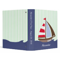 1-inch Adorable Nautical Sailboat Custom Binder