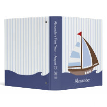 1-inch Adorable Nautical Sailboat Custom Binder