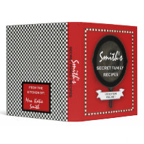1" Iron Skillet Checkered Recipe Binder by WITTYDESIGNZ 1" Iron Skillet Checkered Recipe Binder