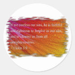 1 John 1:9 on White Sticker