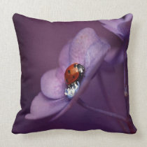 #1-ladybug on purple throw pillow