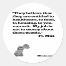 1% Mitt Round Stickers