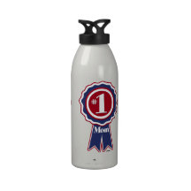 #1 Mom Blue Ribbon Reusable Water Bottle