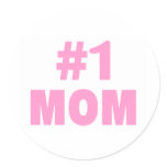 #1 Mom (Pink) Round Sticker