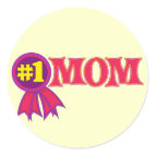 #1 Mom Round Sticker