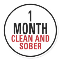 1 Month Clean and Sober Sticker
