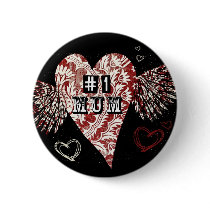 #1 Mum Urban Fleur Winged Heart buttons