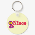 #1 Niece Round Keychain