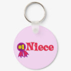 #1 Niece Round Keychain