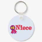 #1 Niece Round Keychain