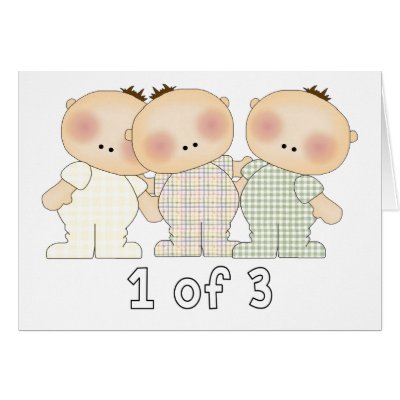 1 of 3 Triplets Greeting Cards by MishMoshTees