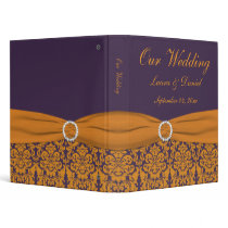 1" Orange and Purple Damask Wedding Binder
