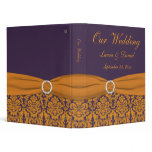 1" Orange and Purple Damask Wedding Binder