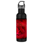 1 Peter 1:9 Black Border 24oz Water Bottle