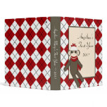 1" Photo Binder Scrapbook Red Sock Monkey