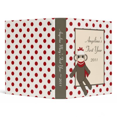 1" Photo Binder Scrapbook Red Sock Monkey by AnnLeeDesigns