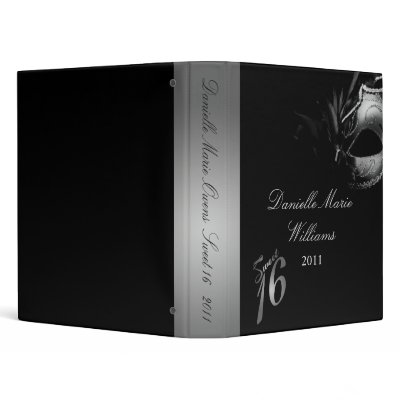 1" Photo Binder Scrapbook Sweet 16 Silver Black by AnnLeeDesigns