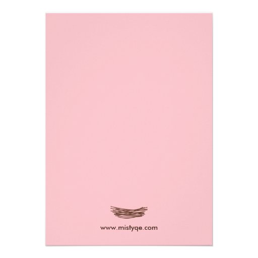1 Pink Egg Nesting Birds Baby Shower Invitation